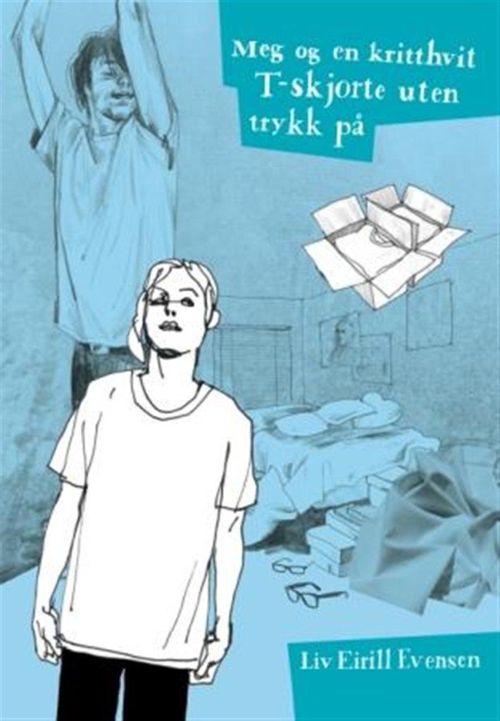 Meg og en kritthvit T-skjorte uten trykk på